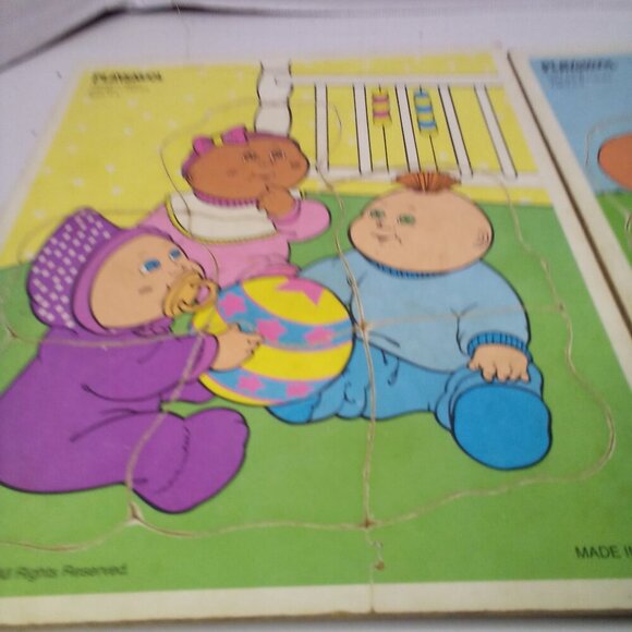 Vintage 1991 Cabbage Patch Kids Puzzles Wood Lot of 4 Playskool Ages 2-5 - Picture 9 of 11